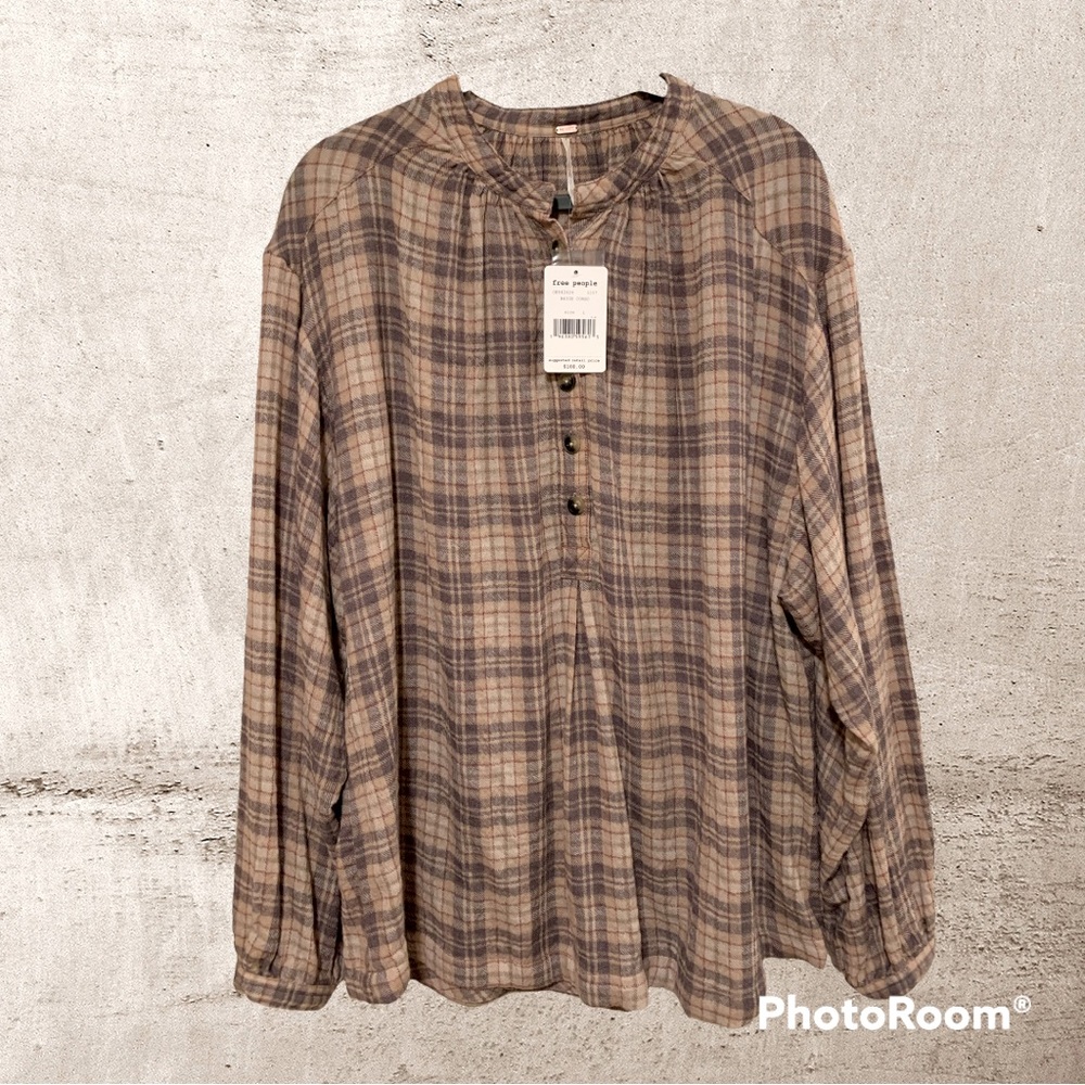 Free People Plaid Tunic Top